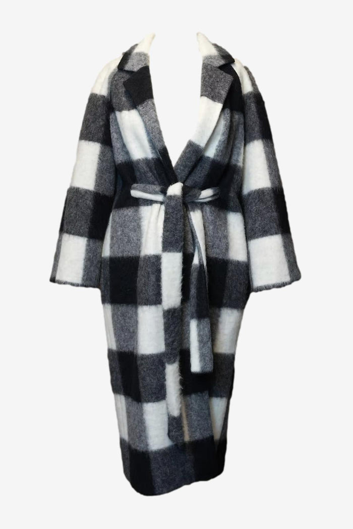 Ganni Check Longline Coat