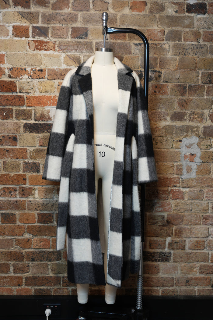 Ganni Check Longline Coat image 1