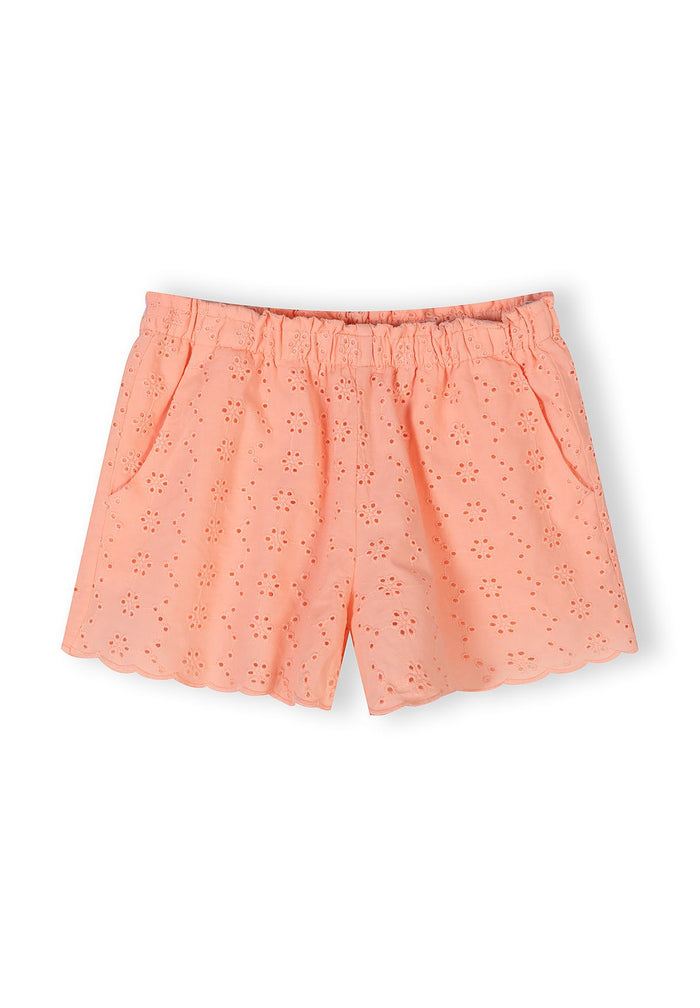 Broderie Top and Shorts Set, Apricot - 5