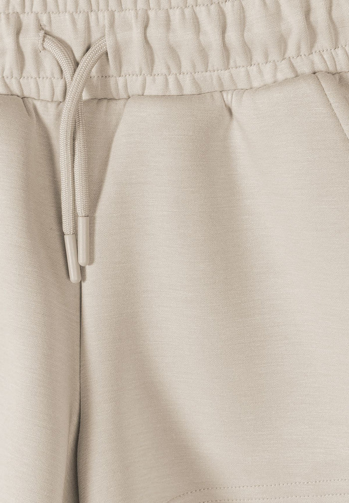 Cropped Sweatshirt & Shorts Set, Beige - 7