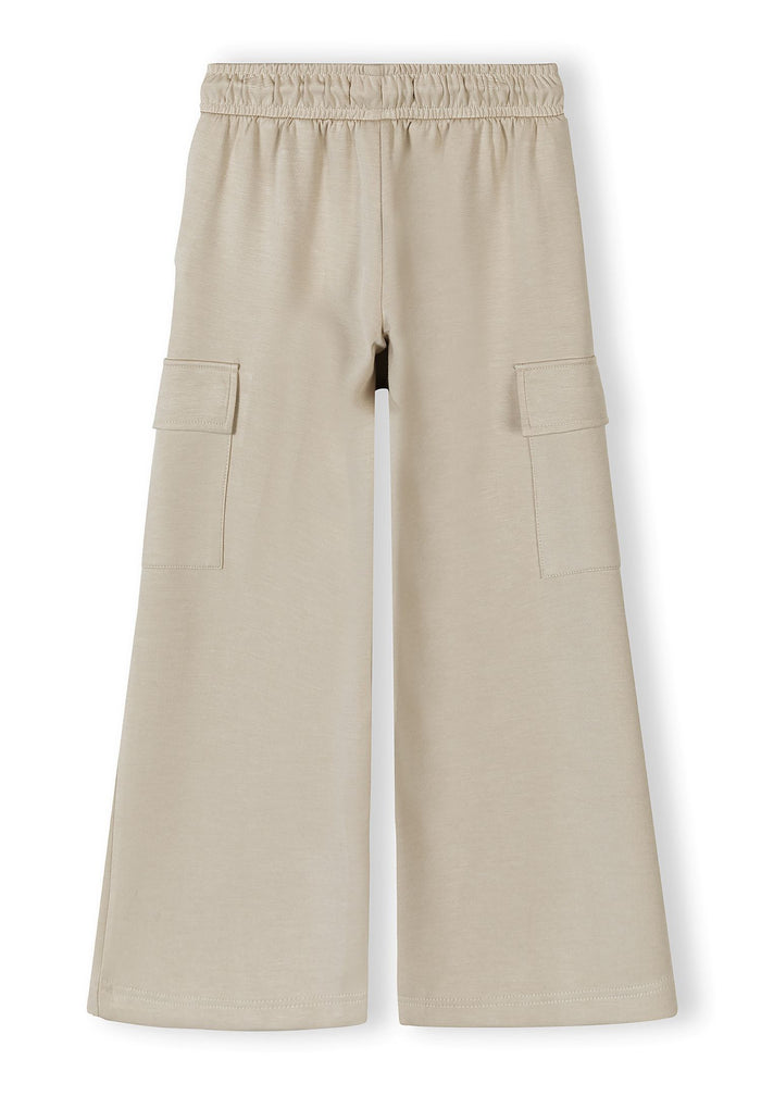 Wide Leg Joggers, Beige, Cargo Pockets - 3