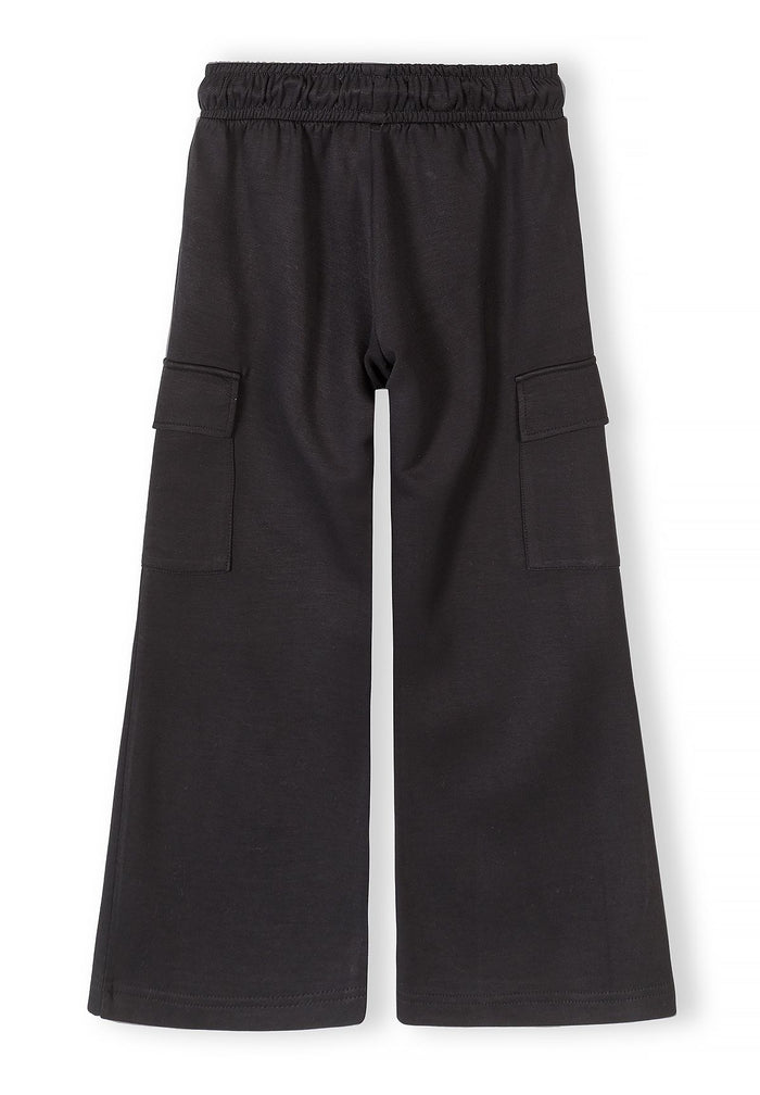 Wide Leg Joggers, Black, Cargo Pockets - 3