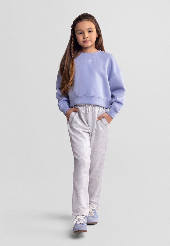 Embroidered Sweatshirt, London Tower, Blue - 1