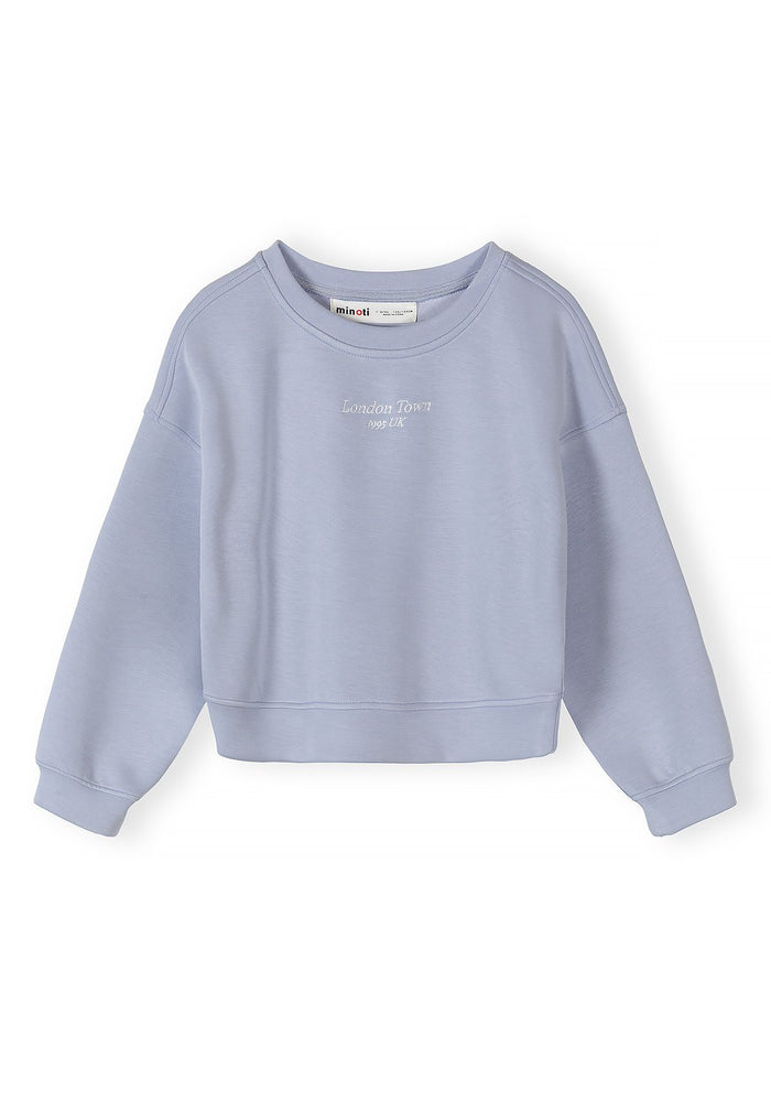 Embroidered Sweatshirt, London Tower, Blue - 2