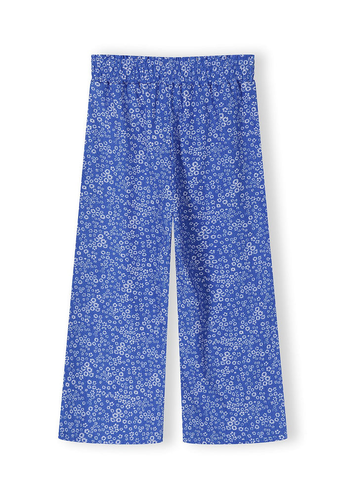 Jersey Top and Wide-Leg Trousers Set, Floral, Blue - 6