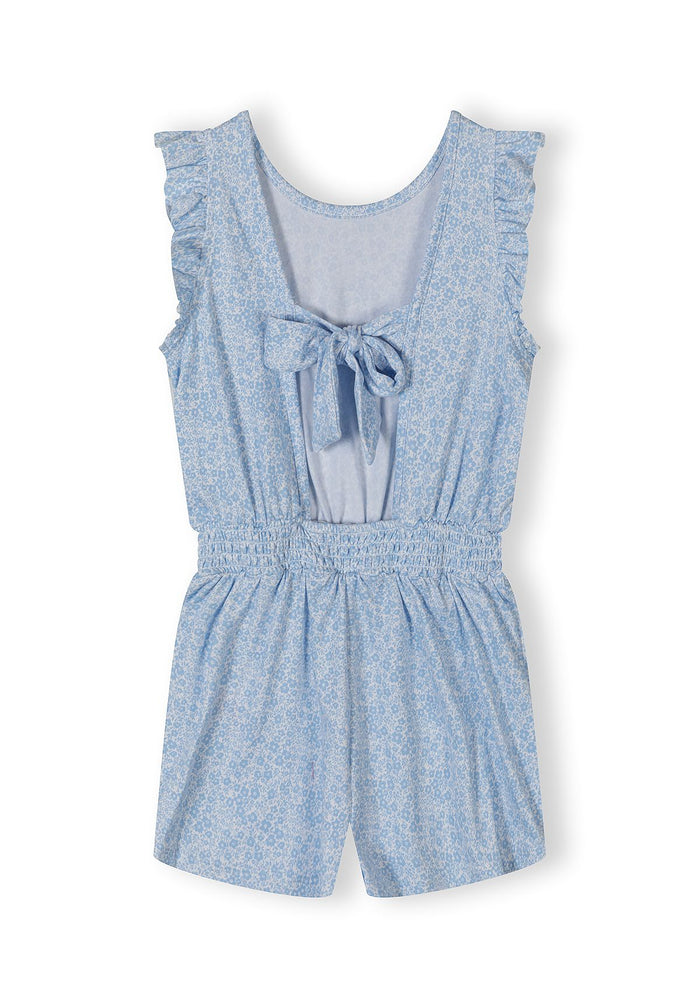 Floral Ruffle Jumpsuit, Blue - 3