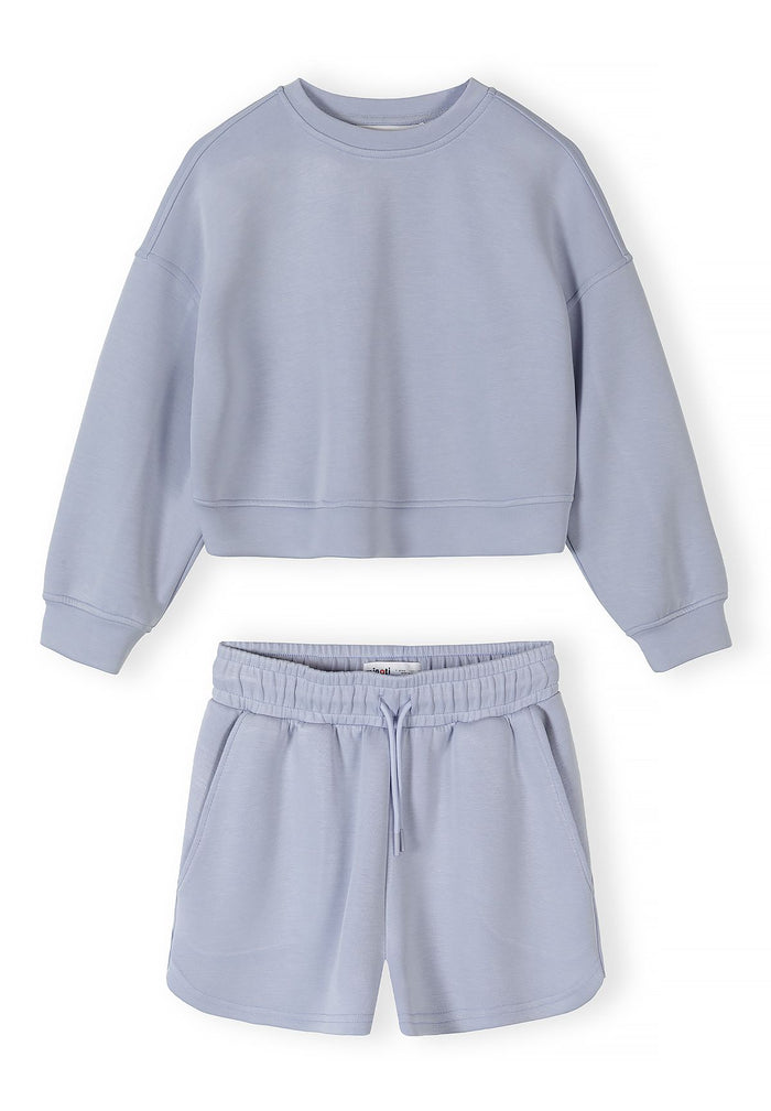 Sweatshirt & Shorts Set, Lavender, Cropped - 2