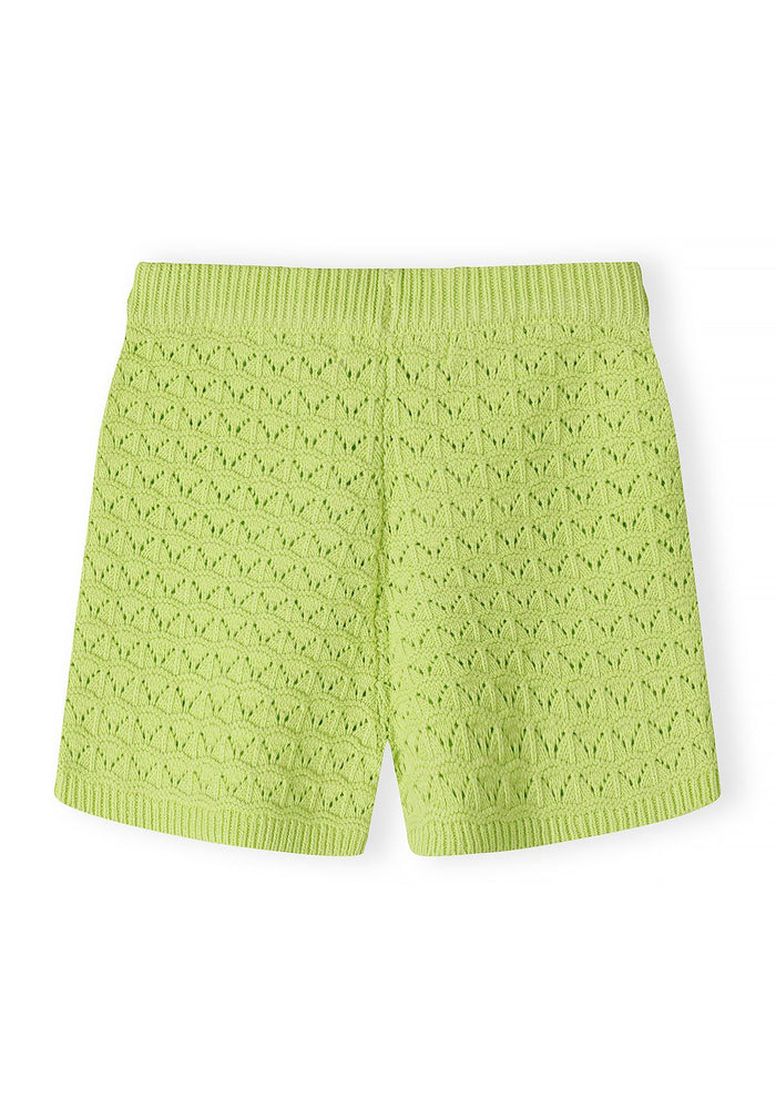 Pointelle Knit Set, Button-Front Cardigan & Shorts, Lime - 6