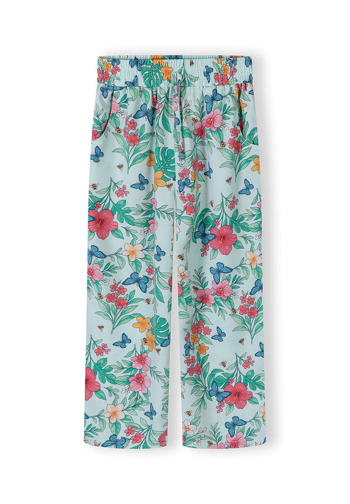 Tropical Print Crop Top & Wide Leg Trouser Set, Mint - 5