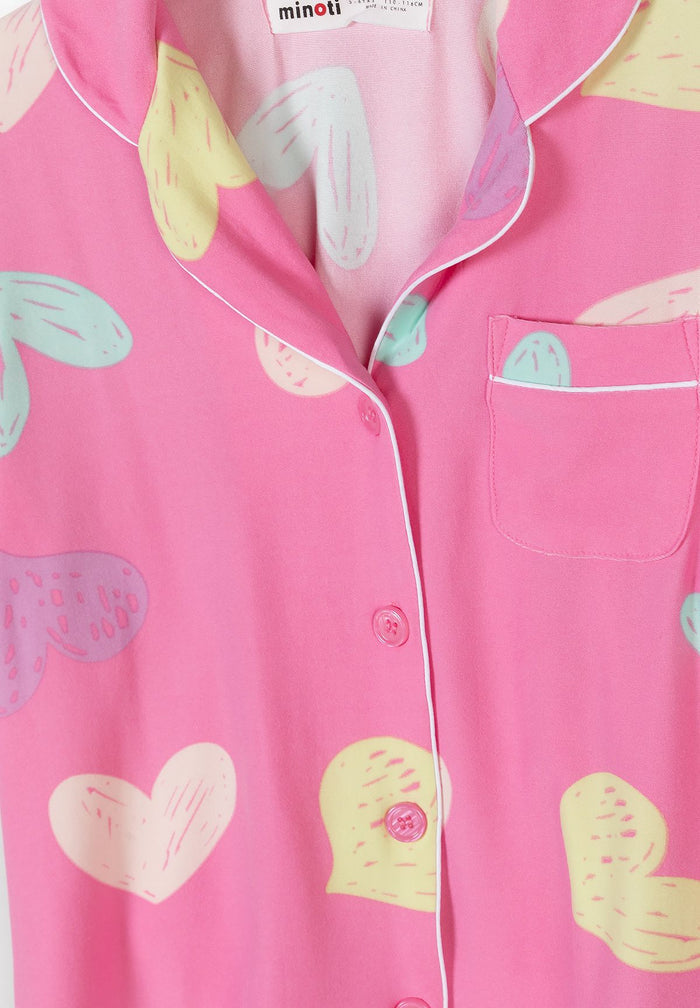 Short Sleeve Pyjama Set 2-Pack, Hearts, Pink Purple - 5