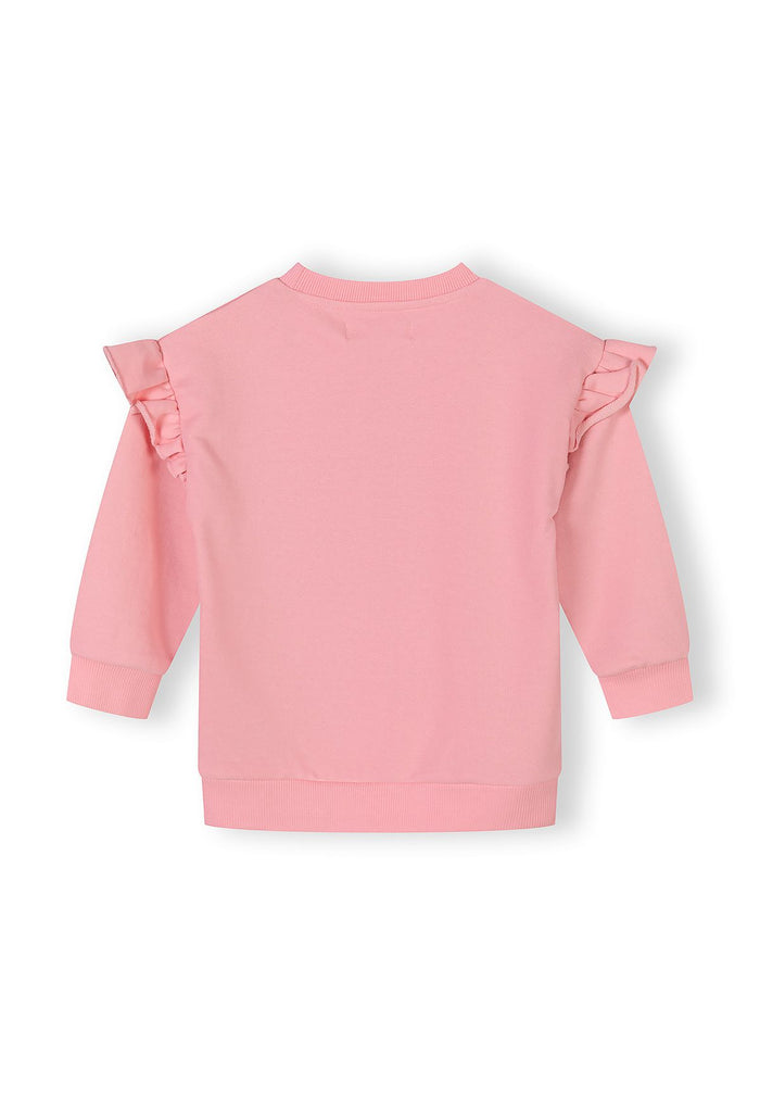 Frill Sleeve Tracksuit Set, Cherry Print, Pink - 5
