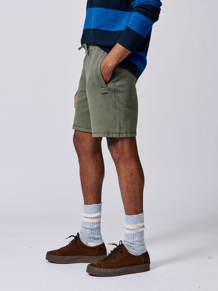 Aubin Khaki Glebe Sweat Short | Sweat Shorts