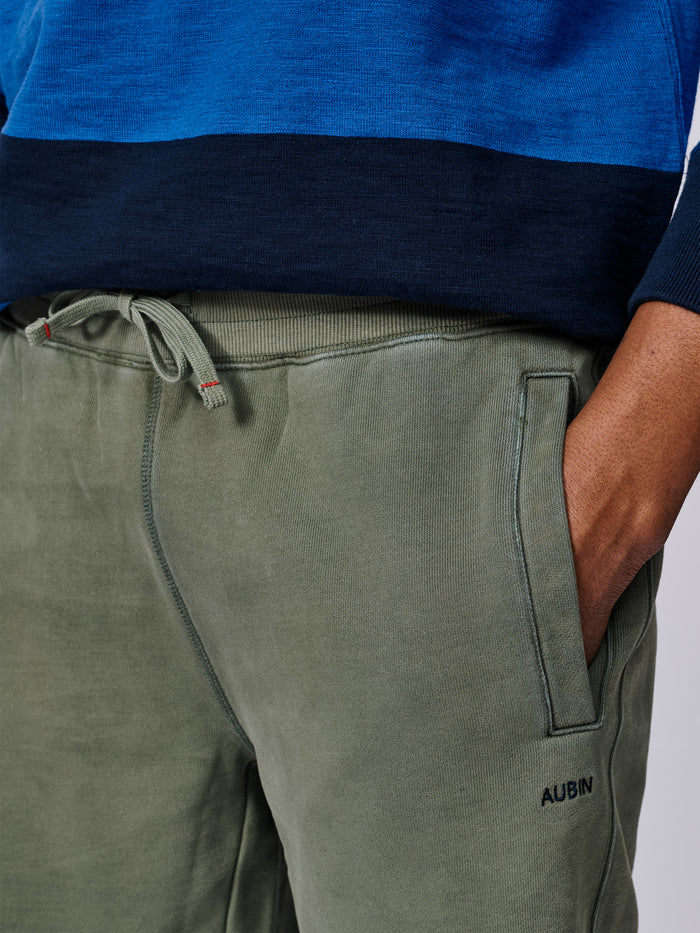 Aubin Khaki Glebe Sweat Short | Sweat Shorts