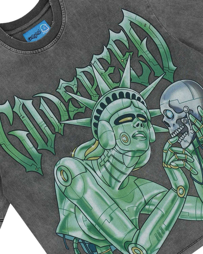 Godspeed- Freedoms Protocol Tee - Grey Wash - Clique Apparel