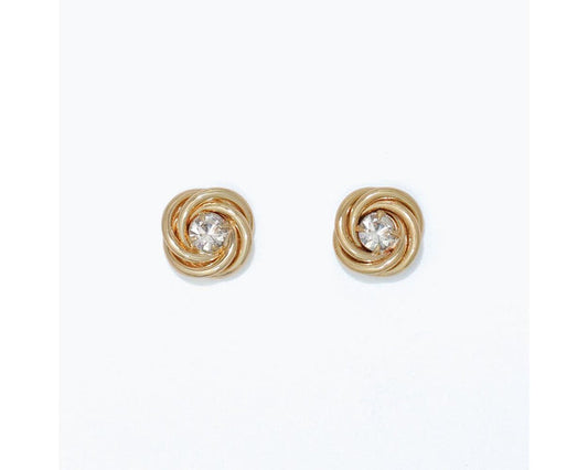 Gold Twist Crystal Earrings