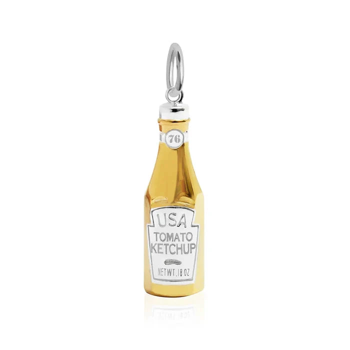 Gold USA Ketchup Charm
