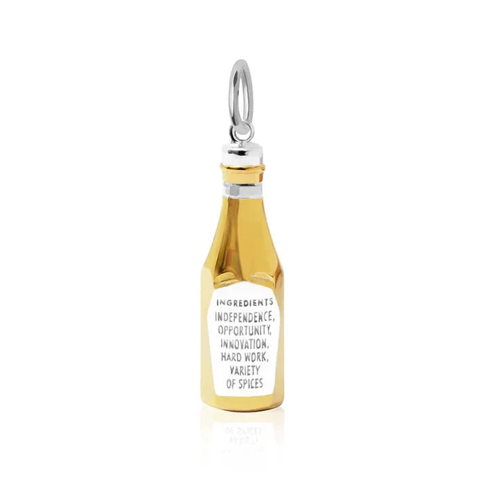 Gold USA Ketchup Charm