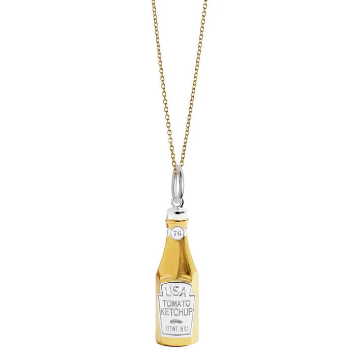 Gold USA Ketchup Charm