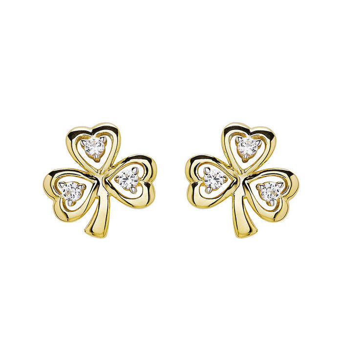 Gold Vermeil Stud Shamrock