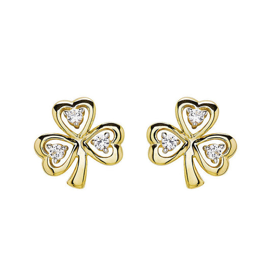 Gold Vermeil Stud Shamrock