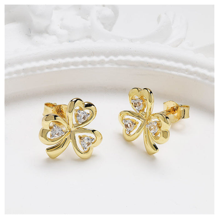 Gold Vermeil Stud Shamrock