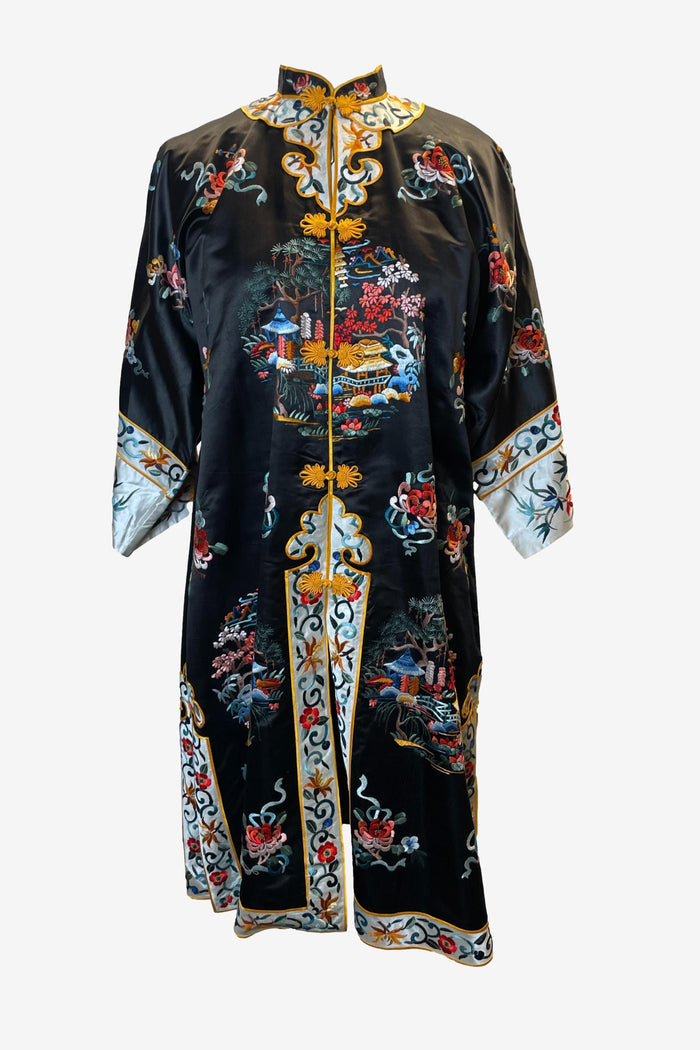 Golden Bee Black Embroidered Coat