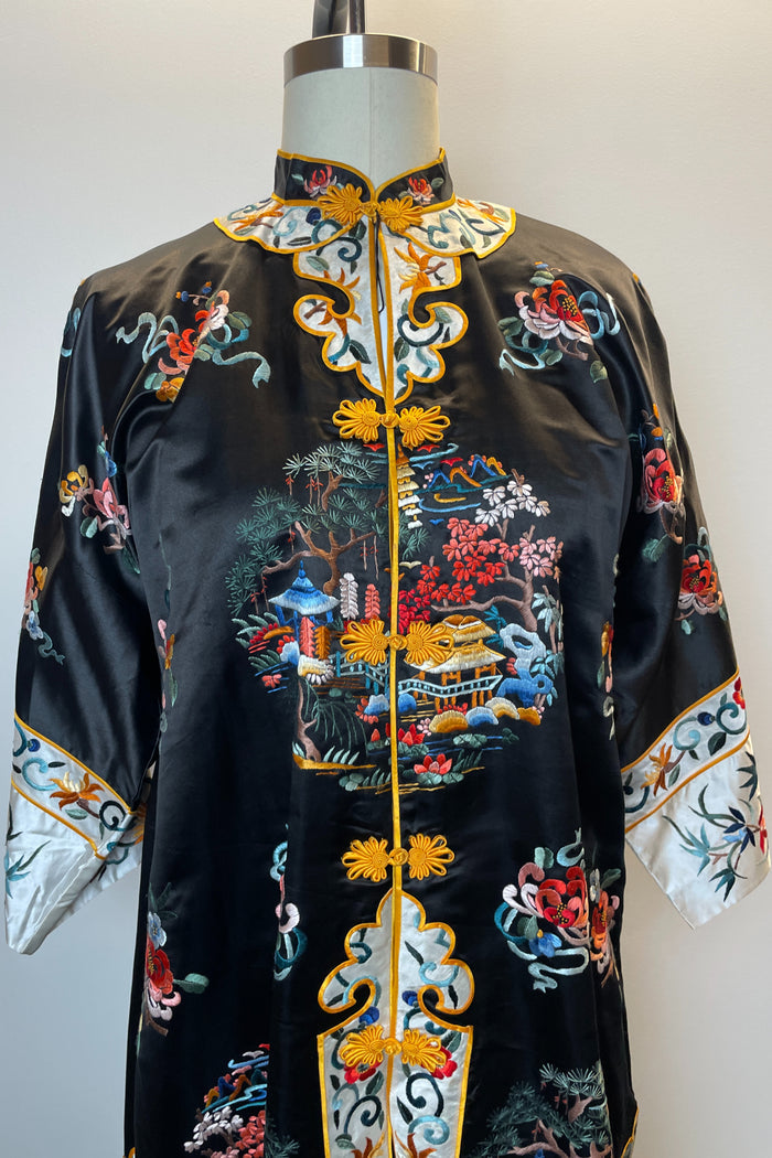 Golden Bee Black Embroidered Coat image 2