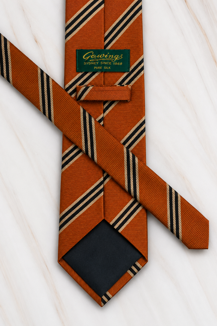 Gowings Orange Silk Tie