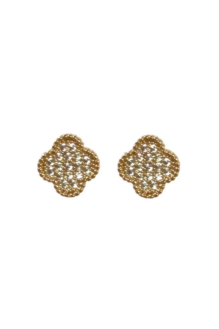 GraciePaveCloverStud, adeline boutique, dallas boutique, boutique