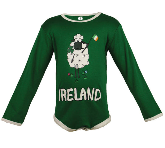 Green Baby Romper with Wooly Sheep