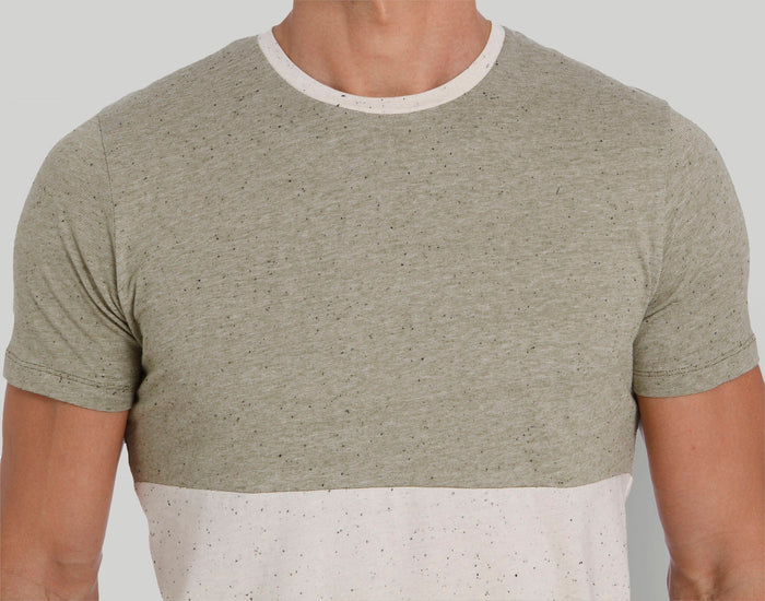 Green Colourblocked Crew Neck T-Shirt