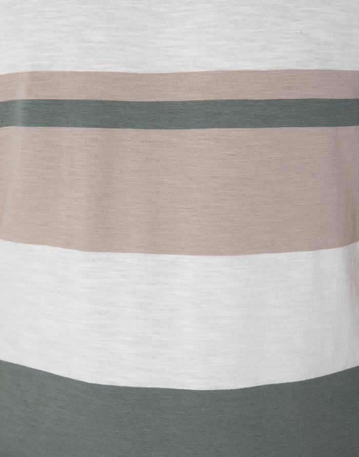 Green Colourblocked Crew Neck T-Shirt