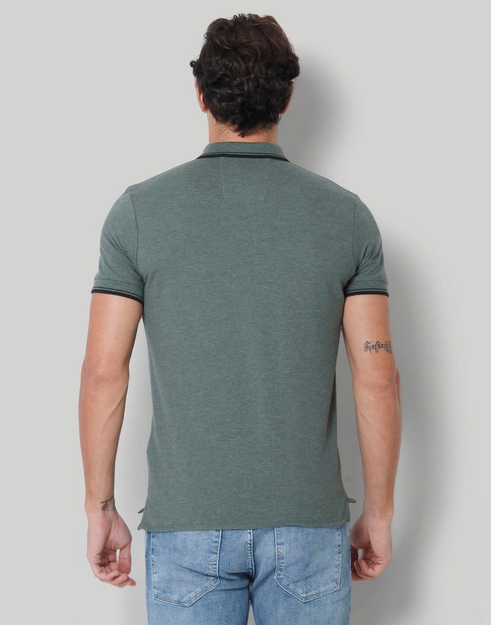 Green Polo Neck T-Shirt