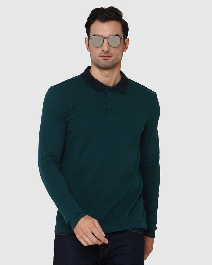 Green Polo Neck T-Shirt