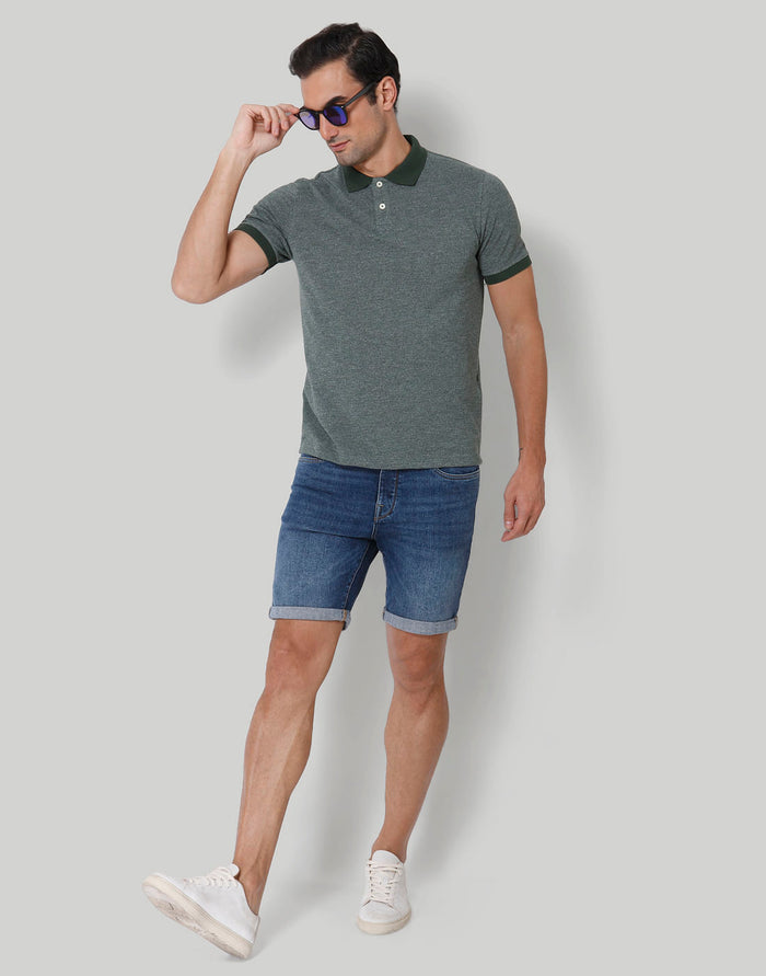 Green Polo Neck T-Shirt
