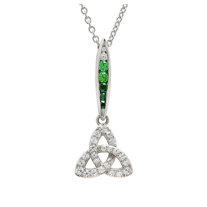 Green & White CZ Trinity Necklace