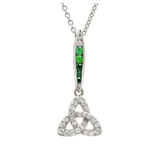 Green & White CZ Trinity Necklace