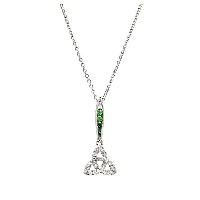 Green & White CZ Trinity Necklace