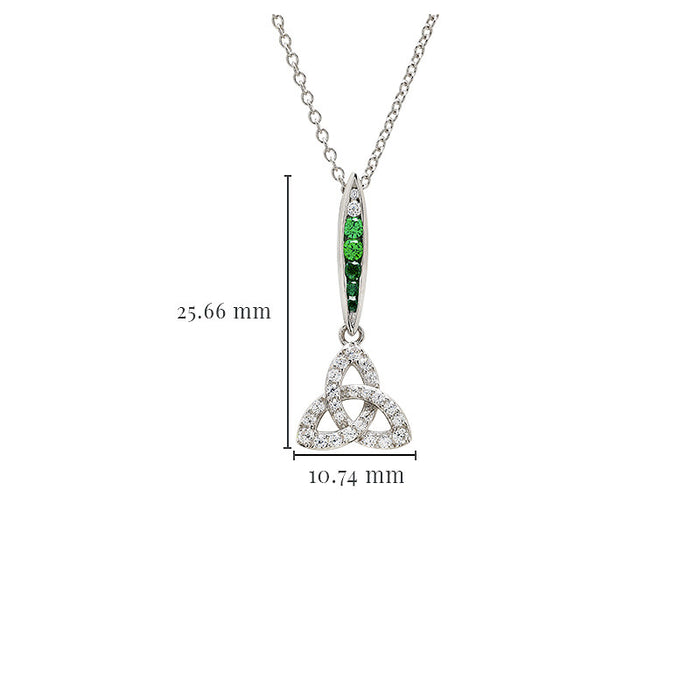Green & White CZ Trinity Necklace