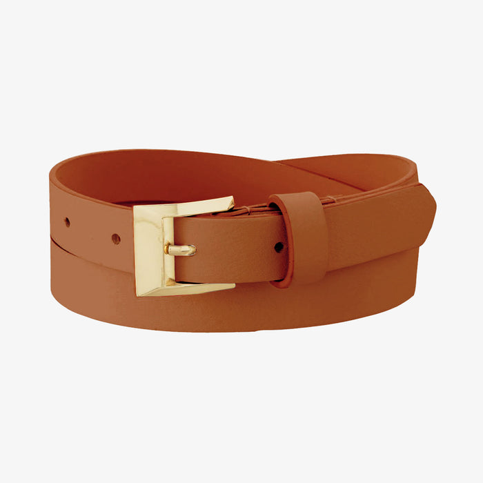 still image of greenwich avenue belt in light cognac | Lead