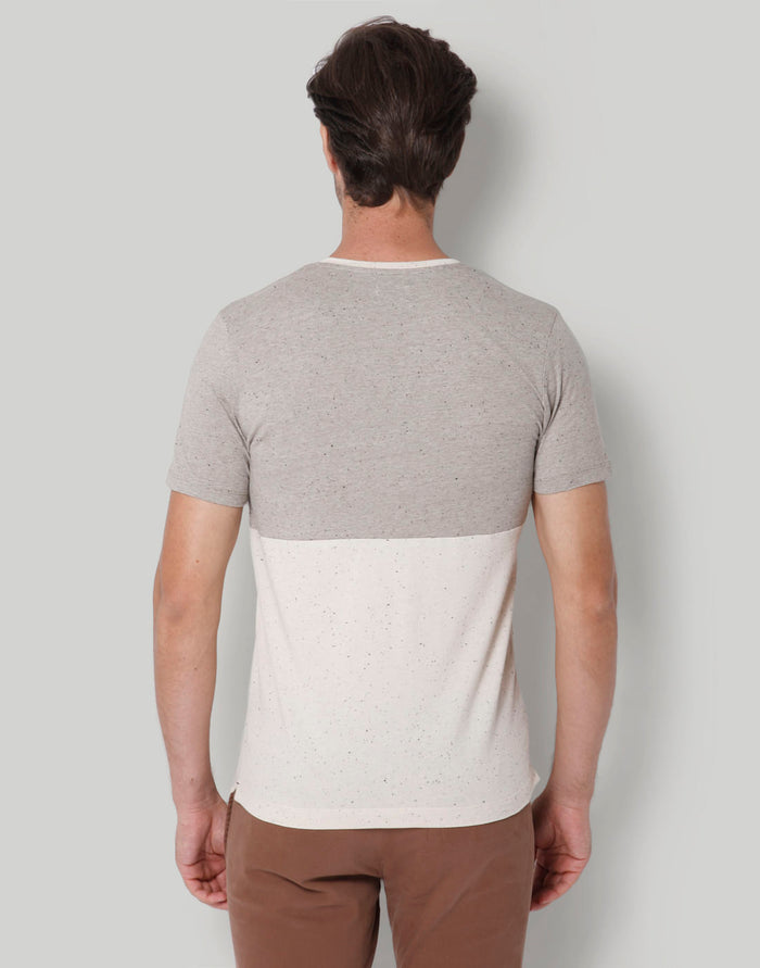 Grey Colourblocked Crew Neck T-Shirt