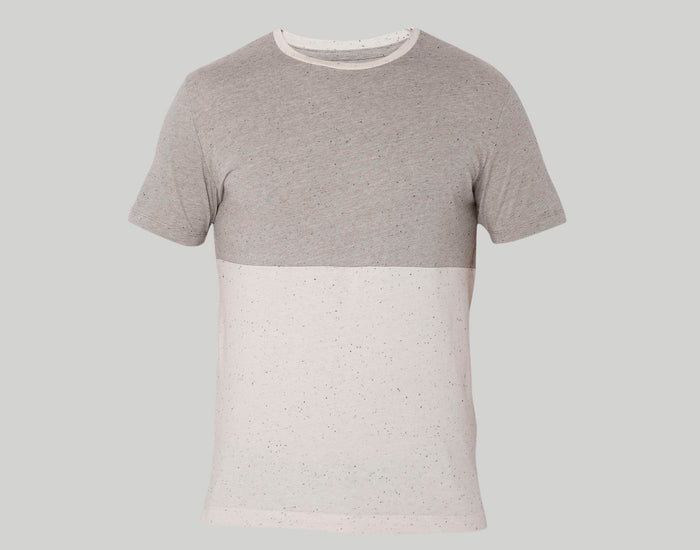 Grey Colourblocked Crew Neck T-Shirt