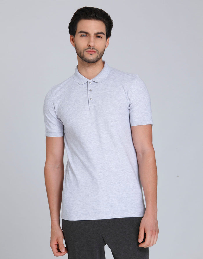 Grey Polo Neck T-Shirt