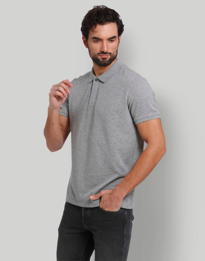 Grey Polo Neck T-Shirt
