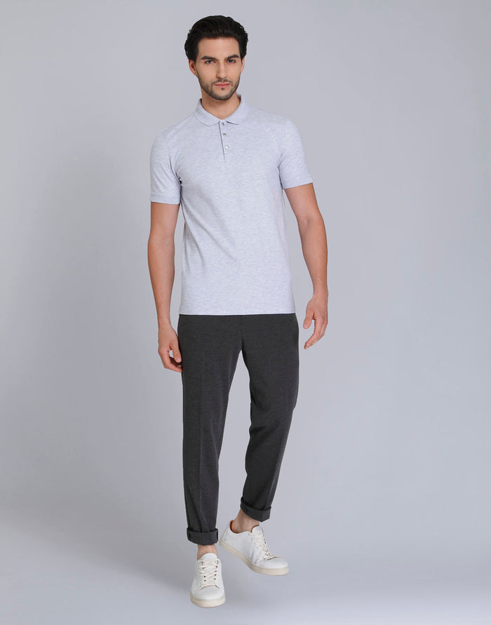 Grey Polo Neck T-Shirt