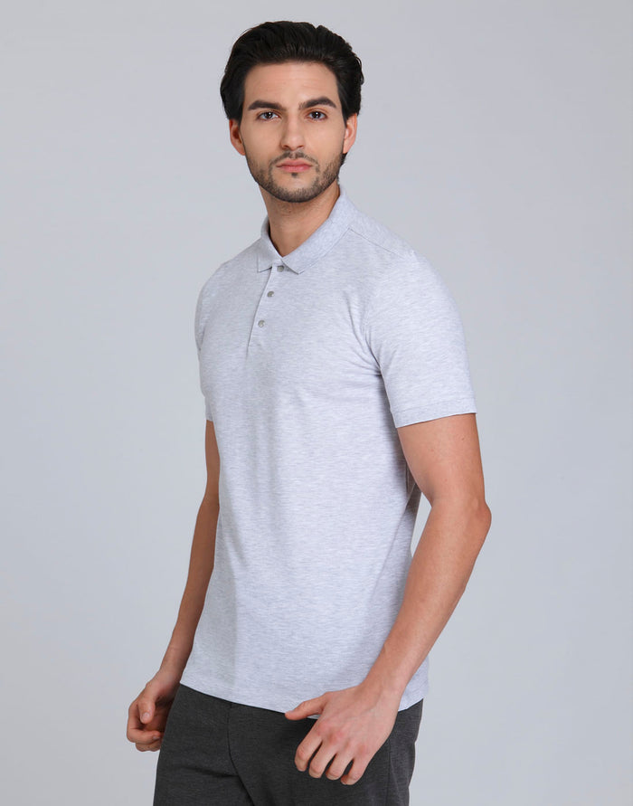 Grey Polo Neck T-Shirt