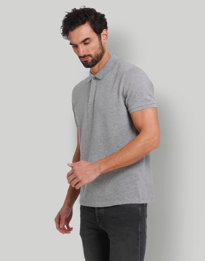 Grey Polo Neck T-Shirt