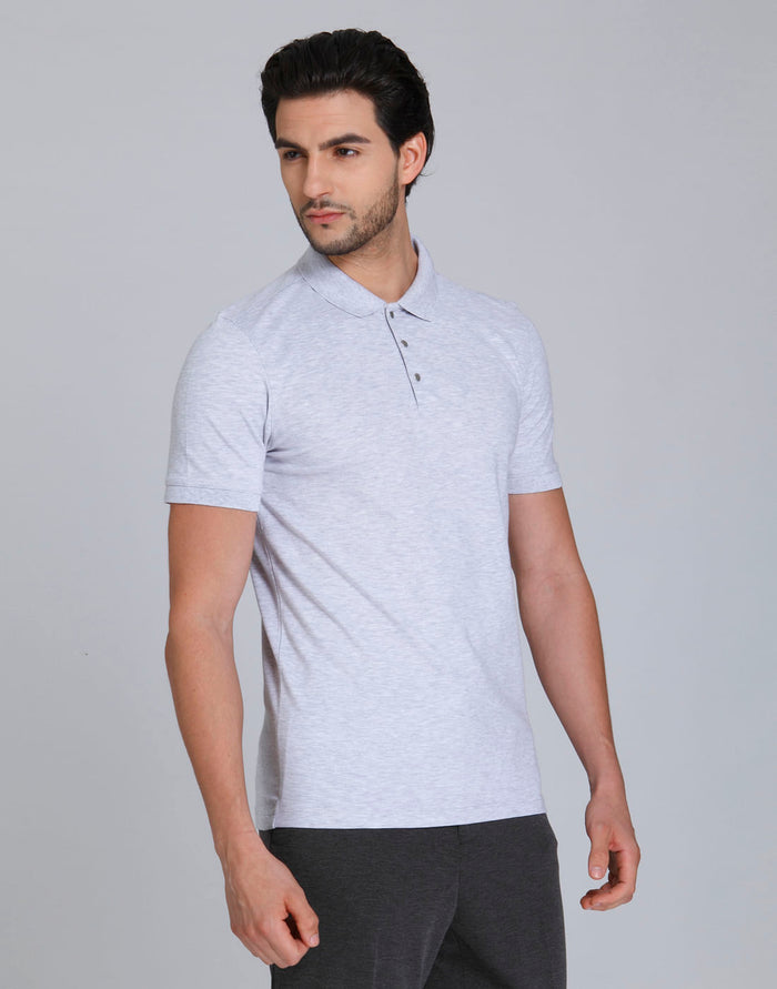 Grey Polo Neck T-Shirt