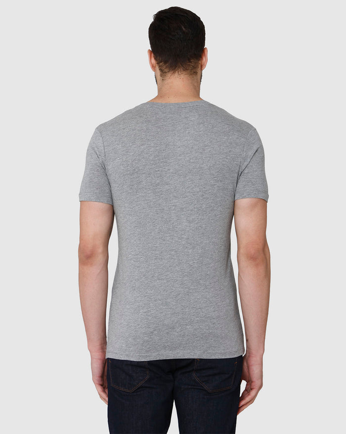 Grey Printed Crew Neck T-Shirt