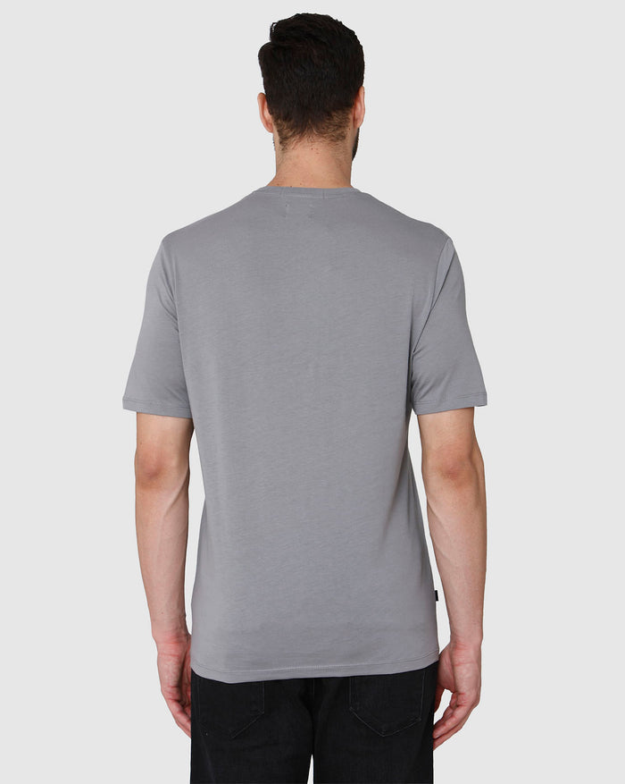Grey Printed Crew Neck T-Shirt